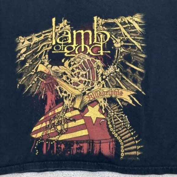 EUC Lamb of God Killadelphia Graphic Band T-Shirt Short Sleeve Metal YL Rare 00' - Picture 4 of 9